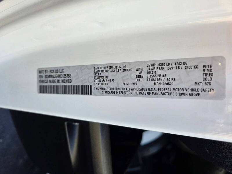 2022 RAM ProMaster 3500 159 WB