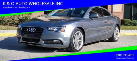 2013 Audi A5 for sale at K & O AUTO WHOLESALE INC in Jacksonville FL