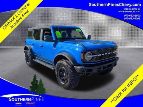 2022 Ford Bronco for sale at PHIL SMITH AUTOMOTIVE GROUP - SOUTHERN PINES GM in Southern Pines NC