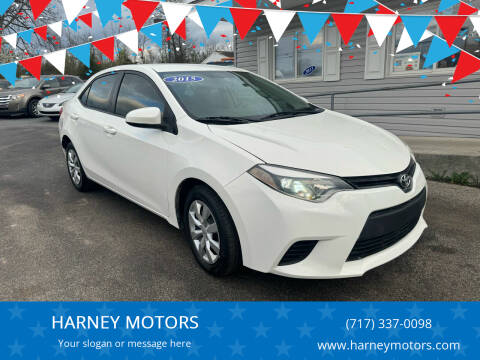 2015 Toyota Corolla for sale at HARNEY MOTORS in Gettysburg PA