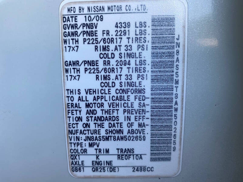 2010 Nissan Rogue S Krom