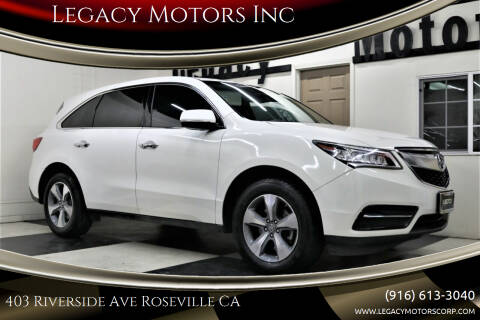 2014 Acura MDX for sale at Legacy Motors Inc in Roseville CA