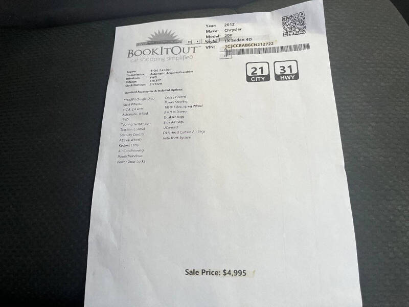 2012 Chrysler 200 LX