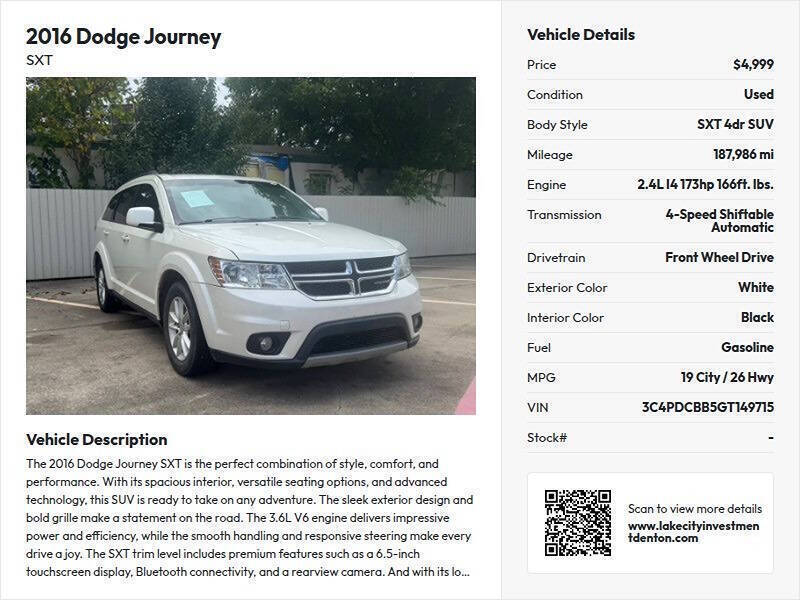 2016 Dodge Journey SXT