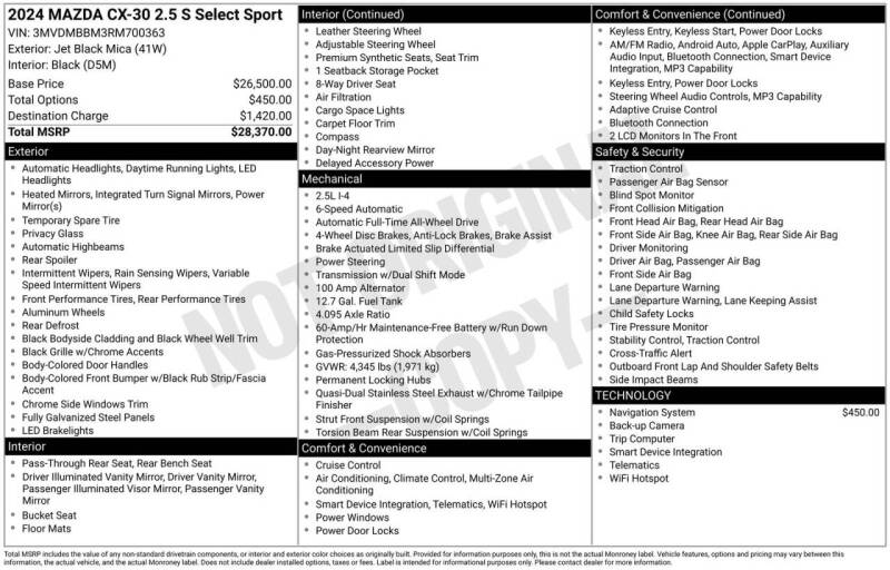 2024 Mazda CX-30 2.5 S Select Sport
