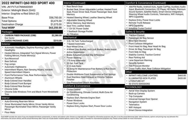 2022 Infiniti Q60 Red Sport 400