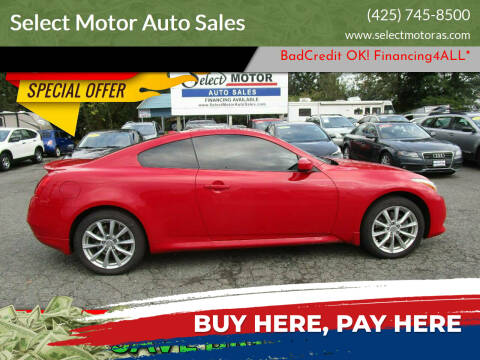 2011 Infiniti G37 Coupe for sale at Select Motor Auto Sales in Lynnwood WA