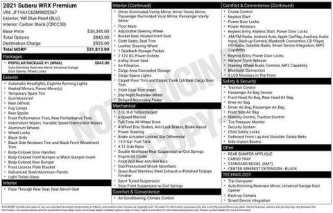 2021 Subaru WRX Premium