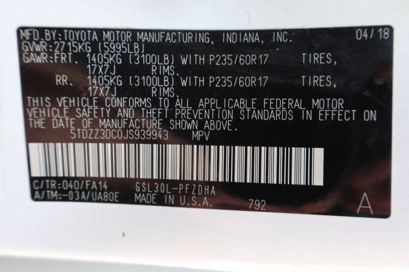 2018 Toyota Sienna L 7-Passenger