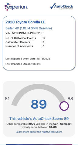 2020 Toyota Corolla LE