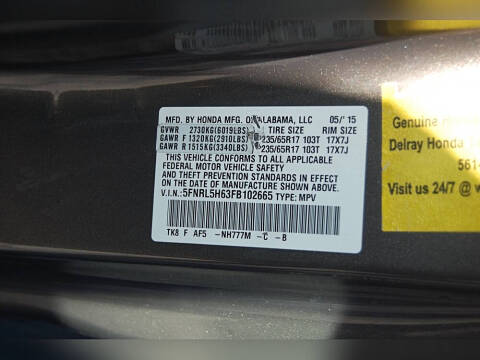 2015 Honda Odyssey EX-L w/Navi