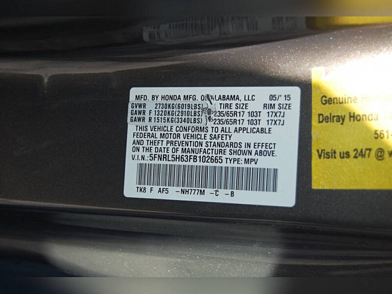 2015 Honda Odyssey EX-L w/Navi