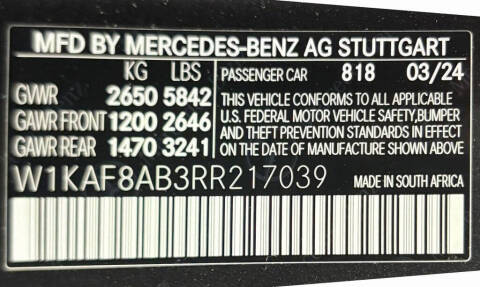 2024 Mercedes-Benz C-Class AMG C 63 S E Performance