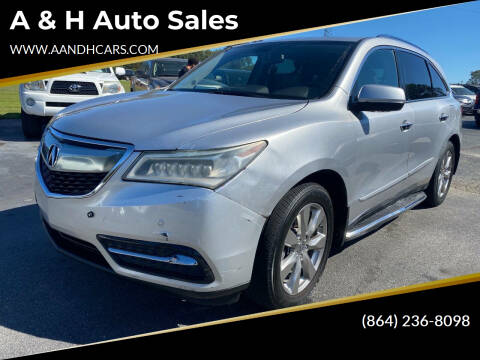 2014 Acura MDX for sale at A & H Auto Sales in Greenville SC