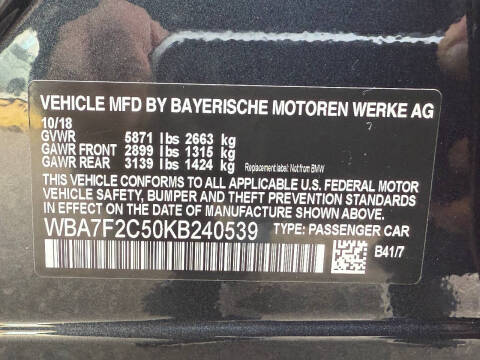 2019 BMW 7 Series 750i xDrive