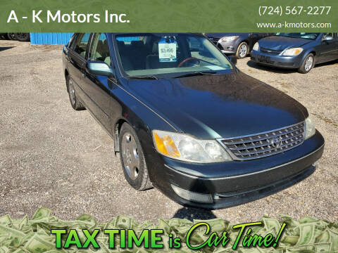 2003 Toyota Avalon for sale at A - K Motors Inc. in Vandergrift PA