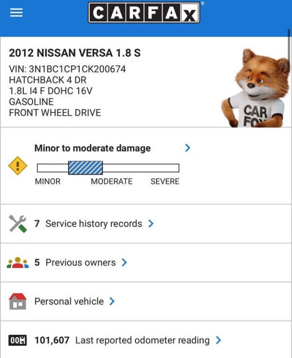 2012 Nissan Versa 1.8 S