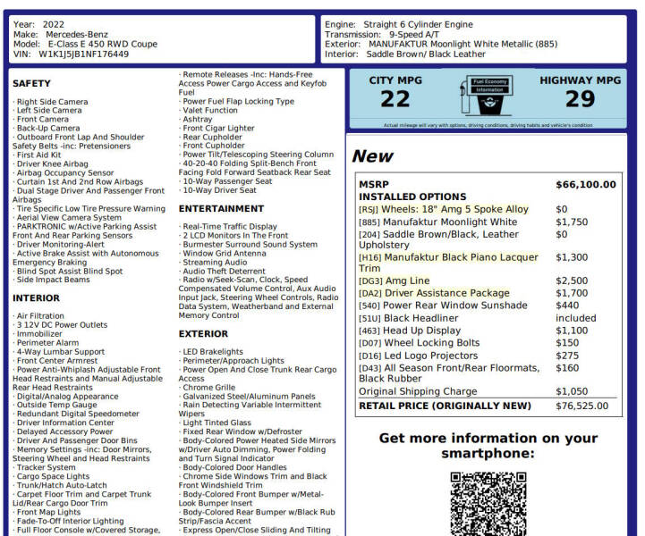 2022 Mercedes-Benz E-Class E 450