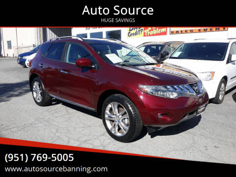 2010 Nissan Murano for sale at Auto Source in Banning CA
