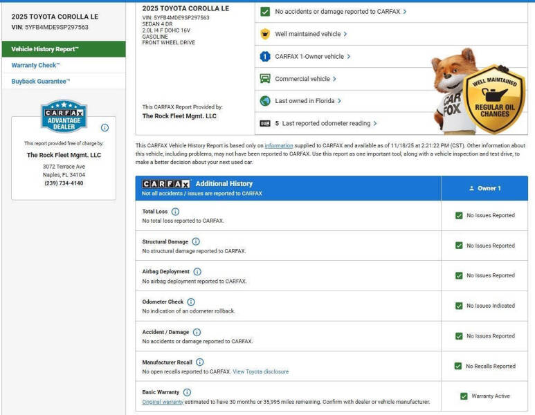 2025 Toyota Corolla LE