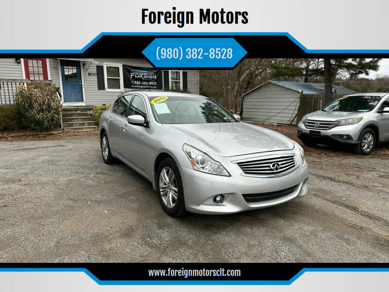 2013 Infiniti G37 Sedan for sale at Foreign Motors in Kannapolis NC