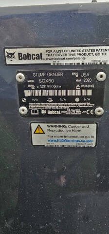 2020 Bobcat SGX60 Stump Grinder