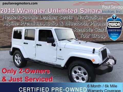 2014 Jeep Wrangler Unlimited for sale at Paul Sevag Motors Inc in West Chester PA