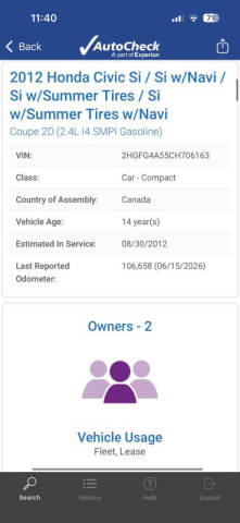 2012 Honda Civic Si