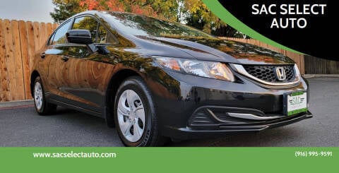 2015 Honda Civic for sale at SAC SELECT AUTO in Sacramento CA