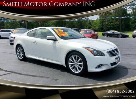 2013 Infiniti G37 Coupe for sale at Smith Motor Company INC in Mc Cormick SC