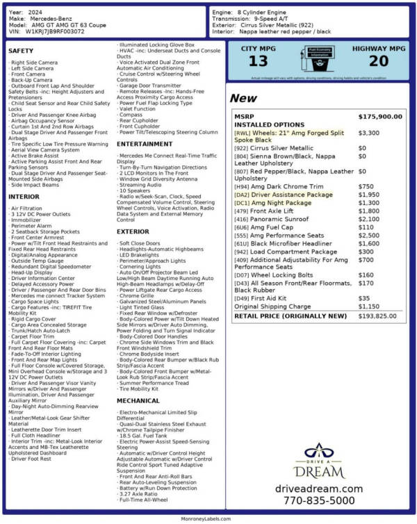 2024 Mercedes-Benz AMG GT 63