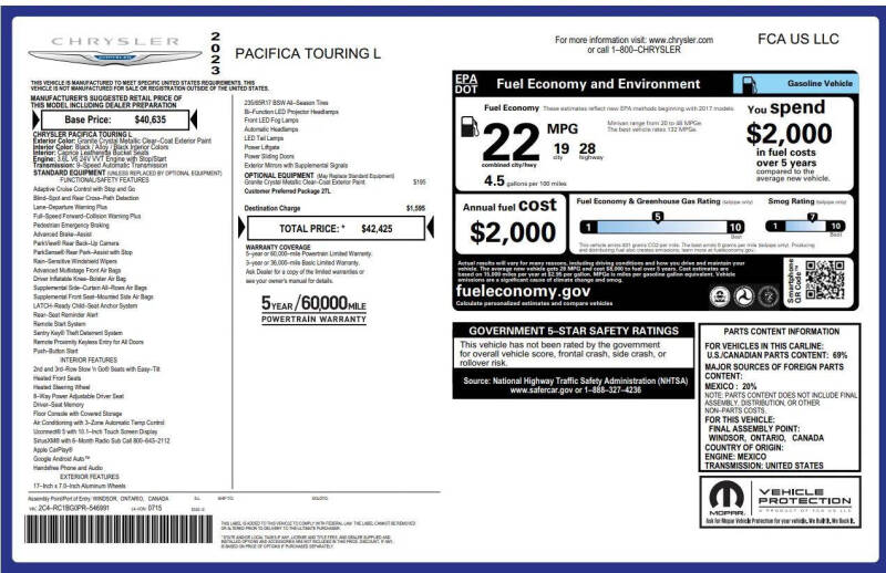 2023 Chrysler Pacifica Touring L