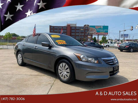 2012 Honda Accord for sale at A & D Auto Sales in Joplin MO