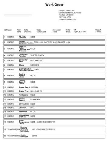 1978 Chevrolet Camaro