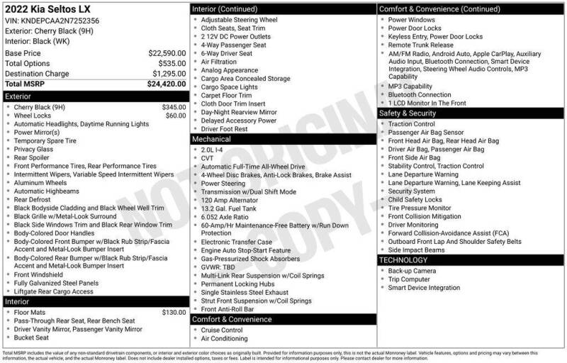 2022 Kia Seltos LX
