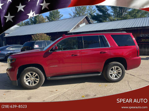 2015 Chevrolet Tahoe for sale at Spear Auto in Wadena MN