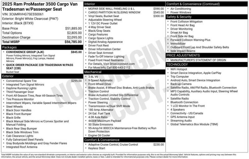 2025 RAM ProMaster