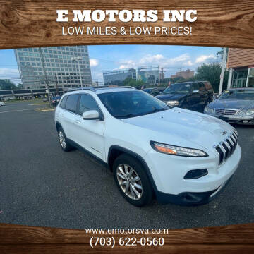 2015 Jeep Cherokee for sale at E Motors INC in Vienna VA