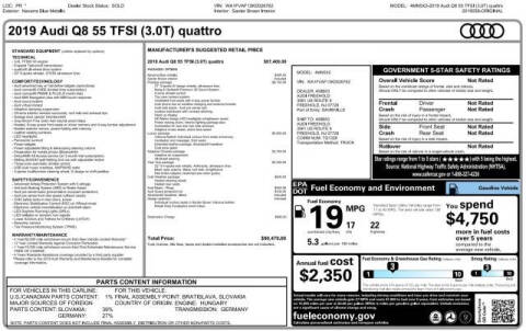 2019 Audi Q8 quattro Prestige 55 TFSI