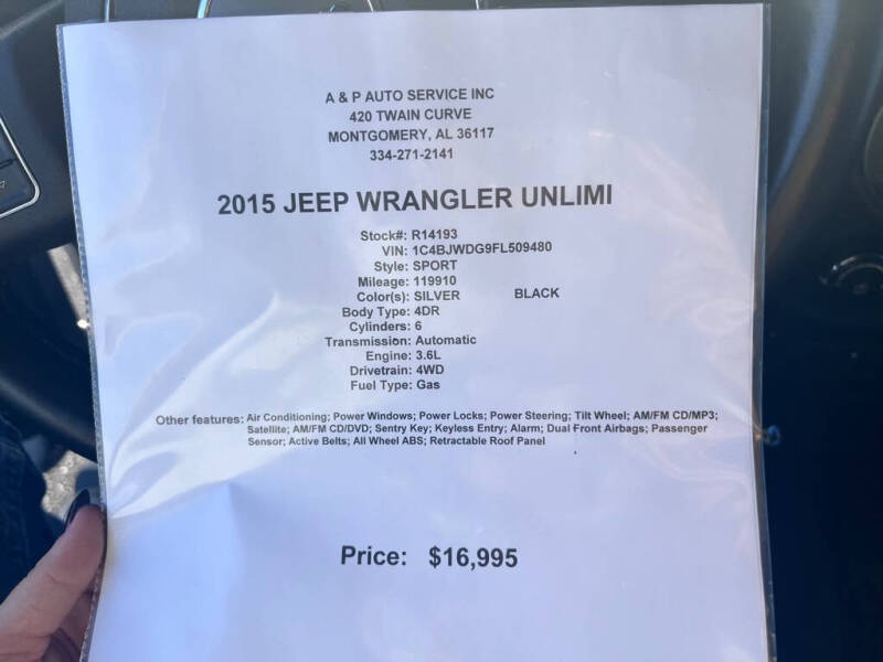 2015 Jeep Wrangler Unlimited Sport photo 12