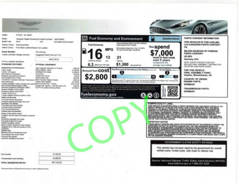 2019 Aston Martin Vanquish