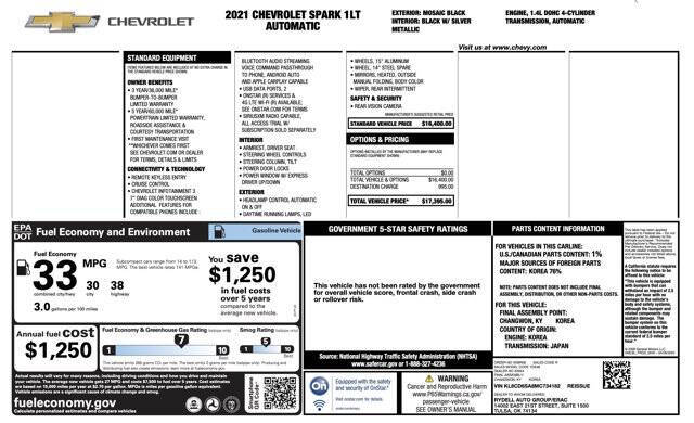 2021 Chevrolet Spark 1LT CVT