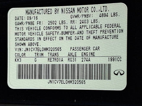 2017 Infiniti Q60 2.0T