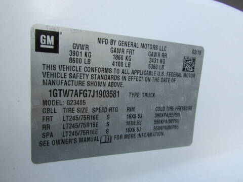 2018 GMC Savana 2500