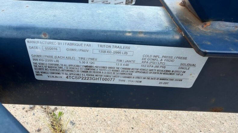 2016 Triton Trailer