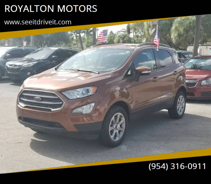 2019 Ford EcoSport for sale at ROYALTON MOTORS in Plantation FL