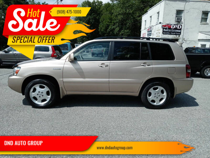 2005 Toyota Highlander for sale at DND AUTO GROUP in Belvidere NJ