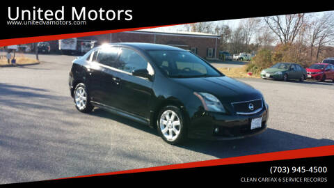 2011 Nissan Sentra for sale at United Motors in Fredericksburg VA