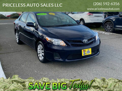 2012 Toyota Corolla for sale at PRICELESS AUTO SALES LLC in Auburn WA