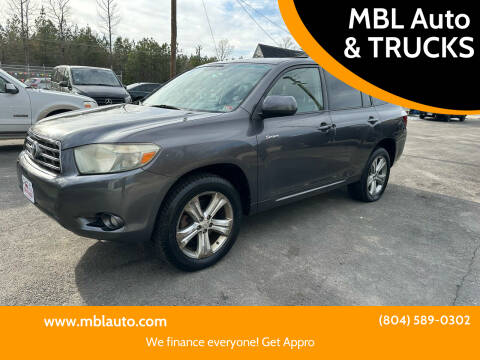 2008 Toyota Highlander for sale at MBL Auto & TRUCKS in Woodford VA